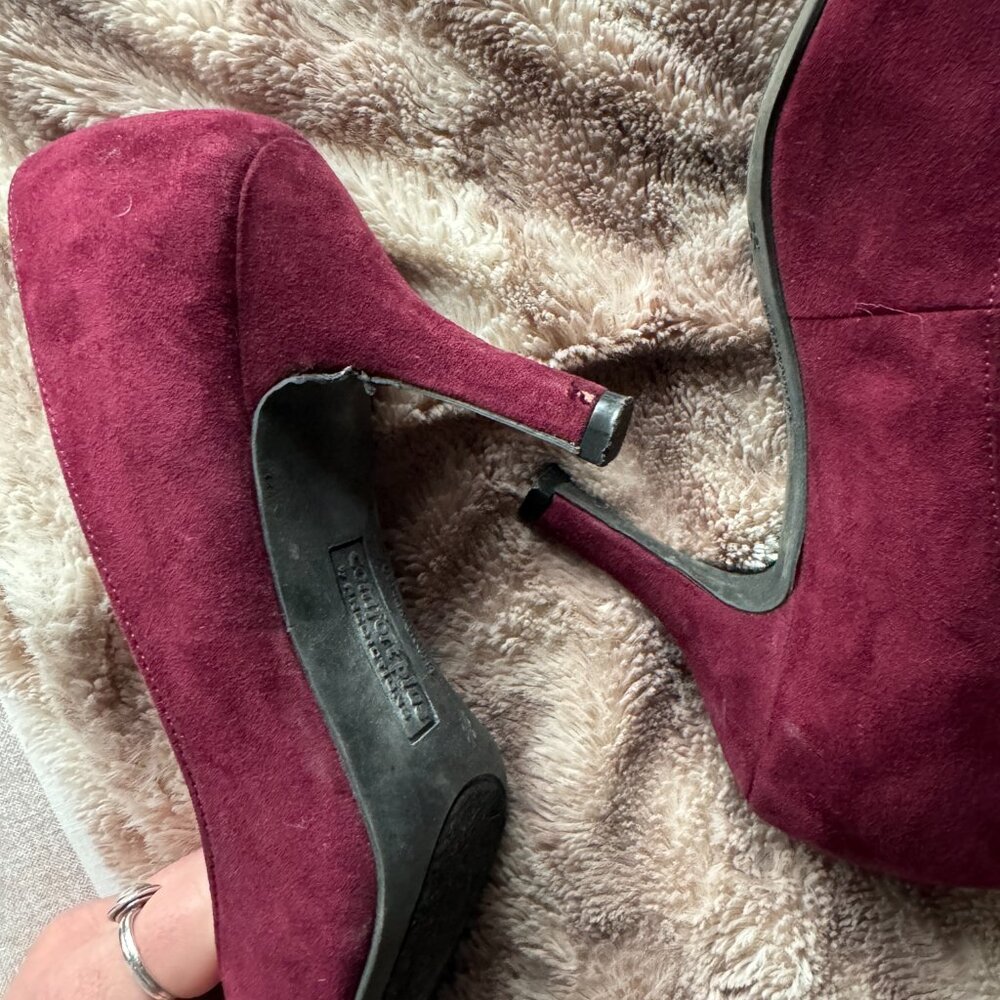 EUC Comfort Plus by Predictions Burgundy Suede Stiletto Sz 8.5 - Picture 4 of 6